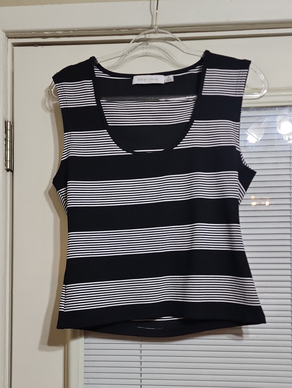 bishop + young Black and White Striped Tank Top